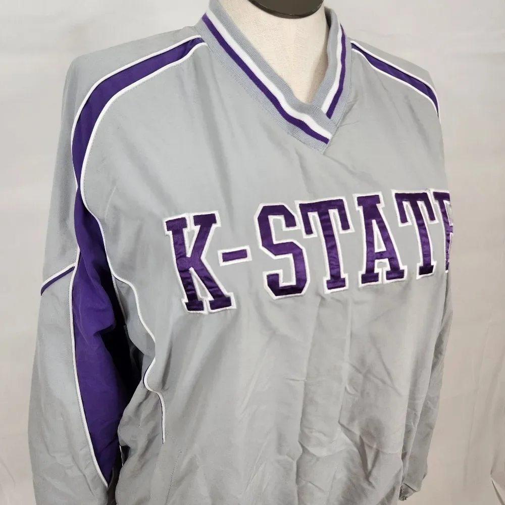 VTG K-State Gray and Purple Pullover Jacket M